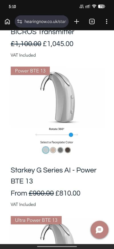 starkey g serieeAI power , Bte 13 hearing aid