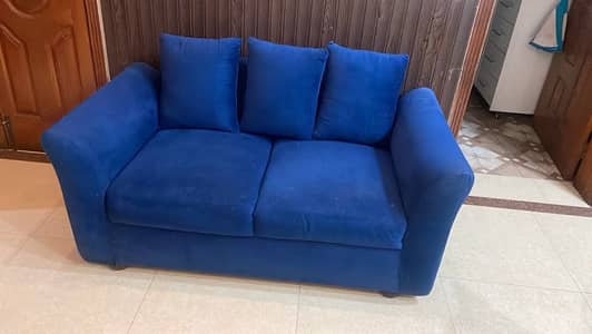 Luxury velvet Blue Sofa set