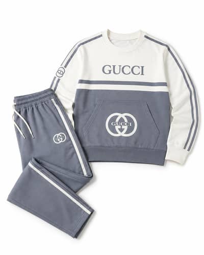 Kids Grey & White Tracksuit – 3–4 Years