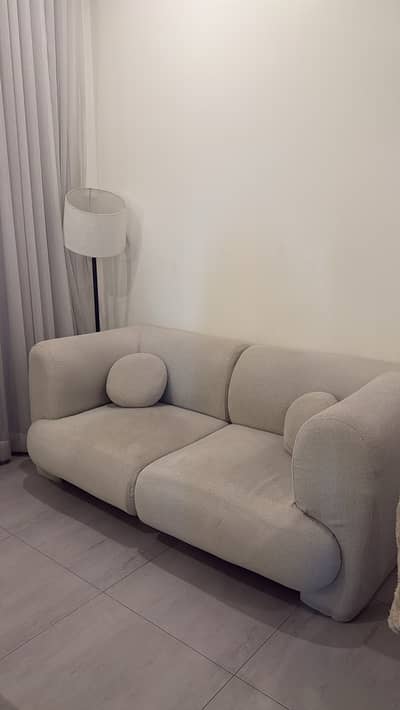Modern Cream 2-Seater Modular Sofa