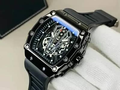 Luxury Black Men’s Watch – Stylish Premium Design – Used