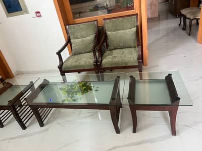 Centre table with two side tables