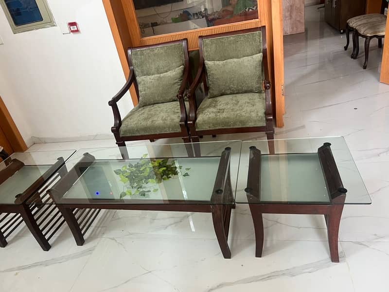 Centre table with two side tables 0