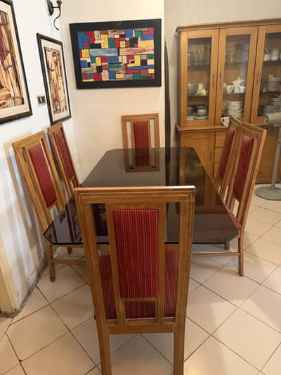 Glass Top Dining Table with 6 Chairs – Beechwood