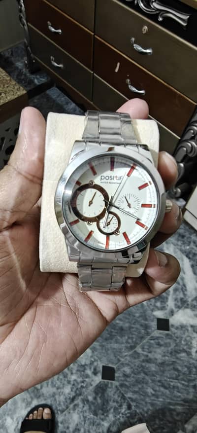 Positif Men's Silver Stainless Steel Analogue Watch - Brand New