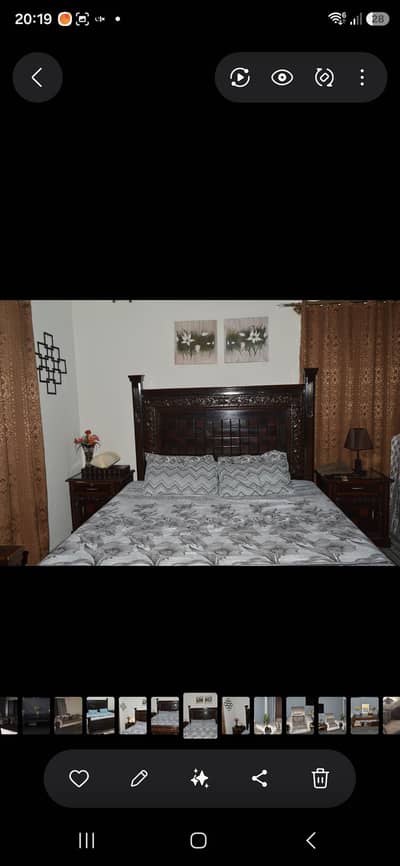 Solid Wooden double Bed Set with 2 Side Tables – Excellent Condition