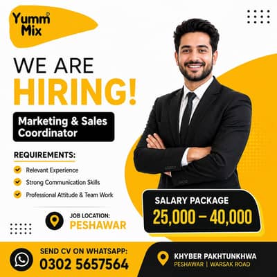Marketing & Sales Coordinator || Sale Executive Manager || Peshawar