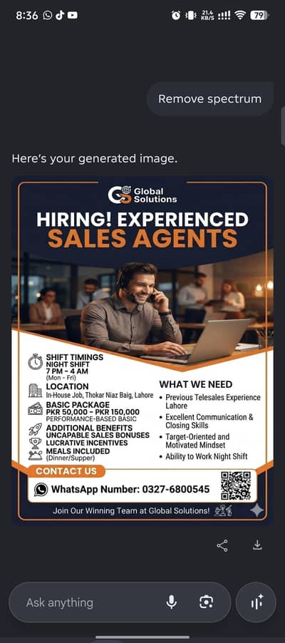 Sales Agent / customer support representative