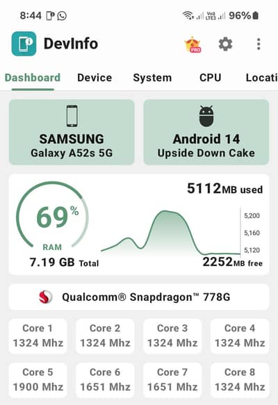 Samsung Mobile A52s 5G Dual Sim 8/128 Official PTA APPROVED