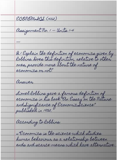 Economics (402) — Assignment No. 1