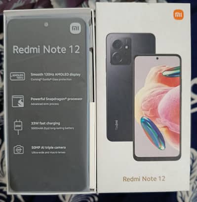 Redmi note 12 full box tofa set 8+8-128