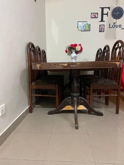 6 seater sheshum dining table