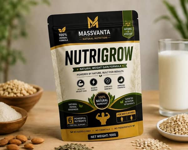 Massvanta Nutrigrow Natural Weight Gain Formula 100g – Herbal Nutrition Supplement for Men & Women