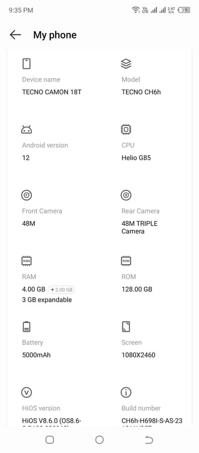 Tecno Camon 18