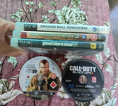 PS3 (6 GAMES) GTA 5, GTA 4, Call of duty, Dragon ball etc