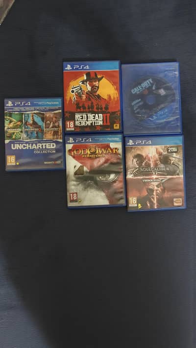RDR2, uncharted Nathan Drake collection, GOW3, COD BLACK , PS4 games