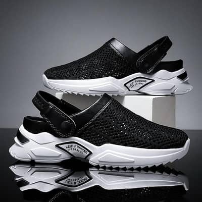 brand mesh clog sneakers