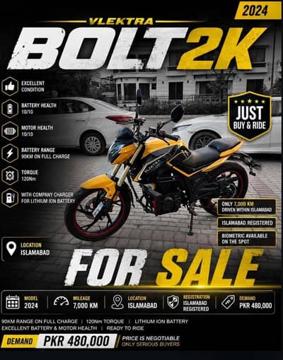 VLEKTRA BOLT 2K - 2024 Urgent Sale