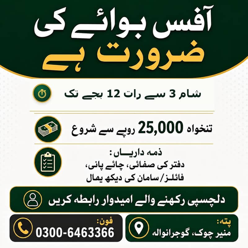 Office Boy needed 0