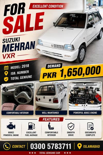 Suzuki Mehran VXR 2018