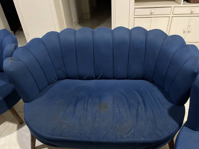 Navy blue sofa set 1