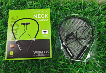 Premium Wireless Neckband Headset – Crystal Clear Sound & Deep Bass