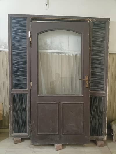 Wooden and glass door