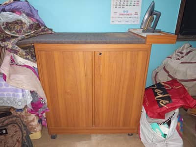 Wooden iron stand and cupboard