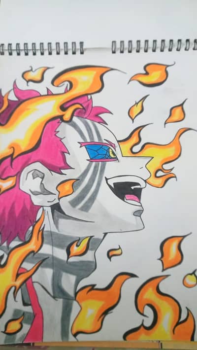 Handmade Flaming animal style Drawing [ Unique Wall Decor ]