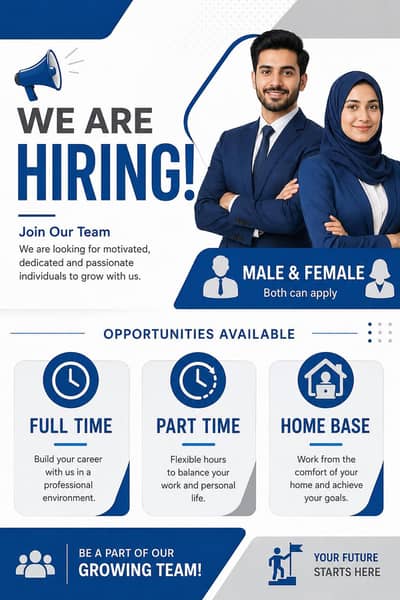 Hiring Male and female for work