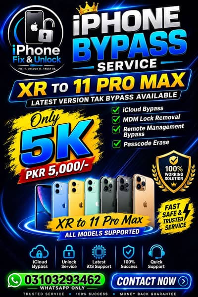  iPhone Lock & Software Service | XR to 11 Pro Max iCloud Bypass