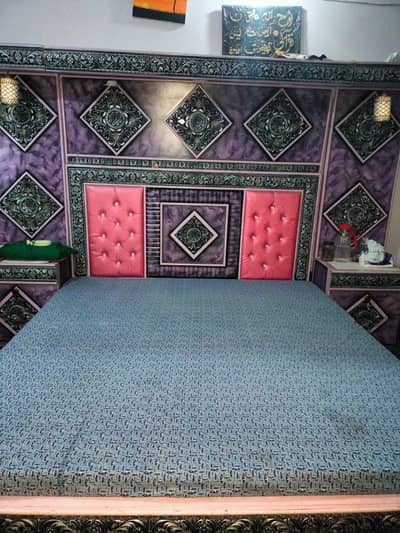 Wooden Bed & Dressing Table Set – Excellent Condition