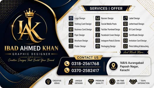 Professional Graphic Designer logo Post banner Visiting Card Design