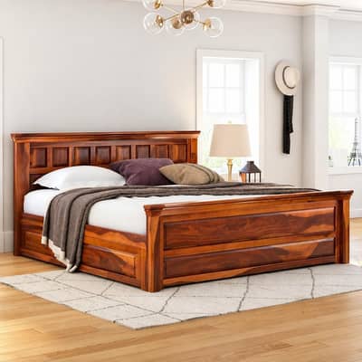 New pure wooden shisham wood king size bed
