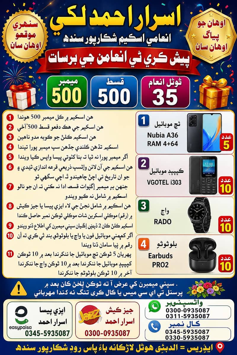 اسرار احمد لڪي انعامي اسڪيم شڪارپور سندھ 1