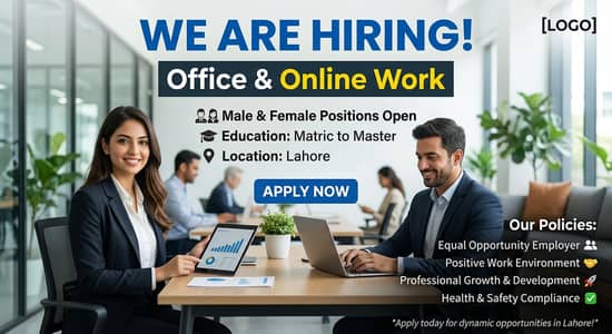 we are hiring male female for office and online work
