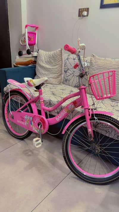 Pink barbie bicycle for girls for sale in very good condition