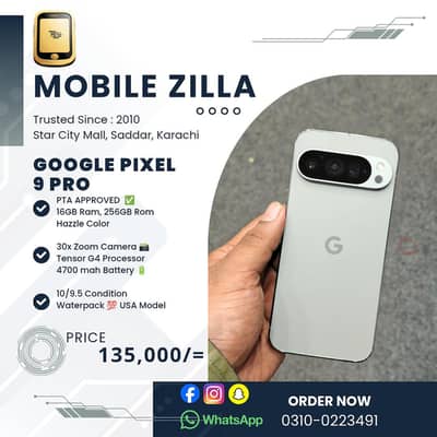Google Pixel 9 Pro, 16GB 256GB, PTA Approved Dual Sim, OEM Unlock