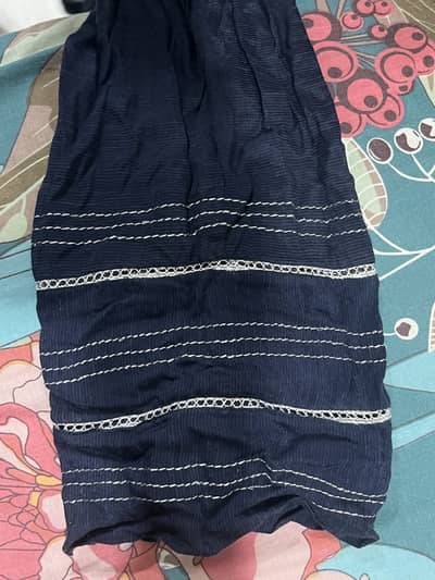 Navy blue and silver two piece