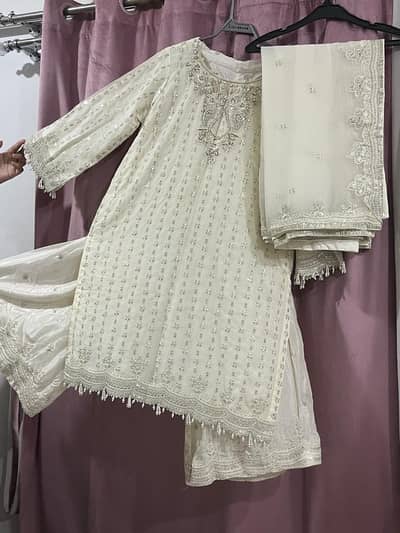 White color 3 piece fancy suit