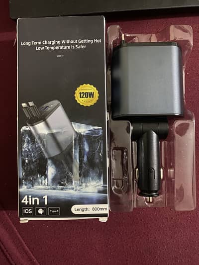 4 in 1 USB fast charger car cigarette lighter adapter stretchable