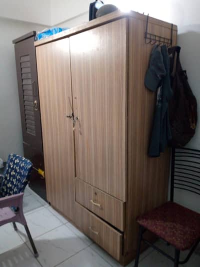2 and 1 door cupboards and iron bed