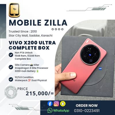 Vivo X200 Ultra 16GB 512GB, 8 Elite Processor Camera King FlagShip