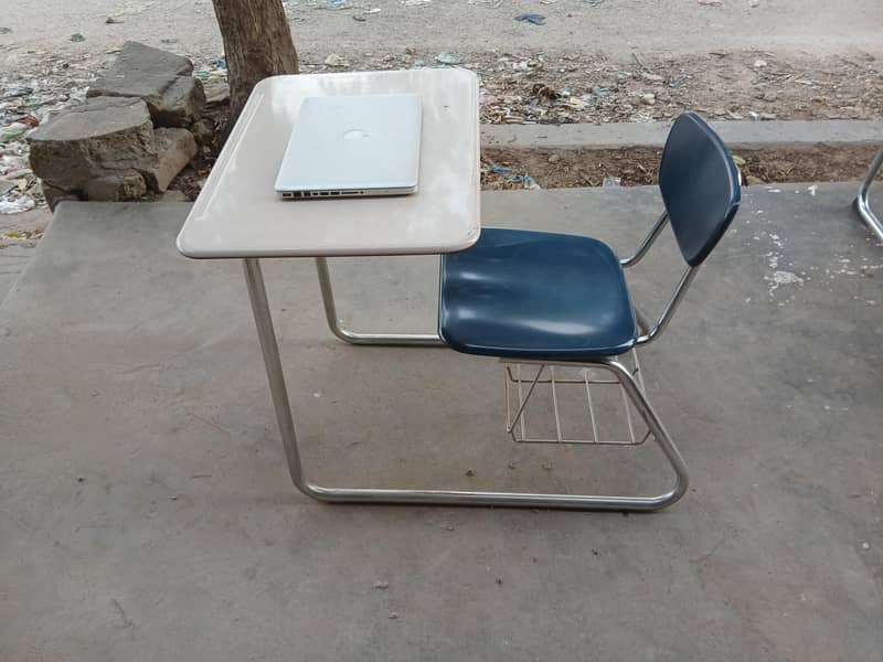 study table attached chair 5