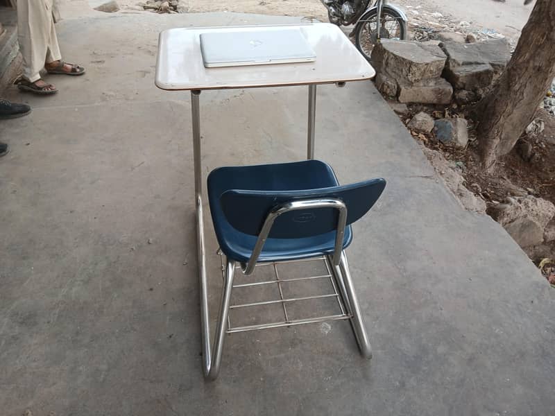 study table attached chair 8