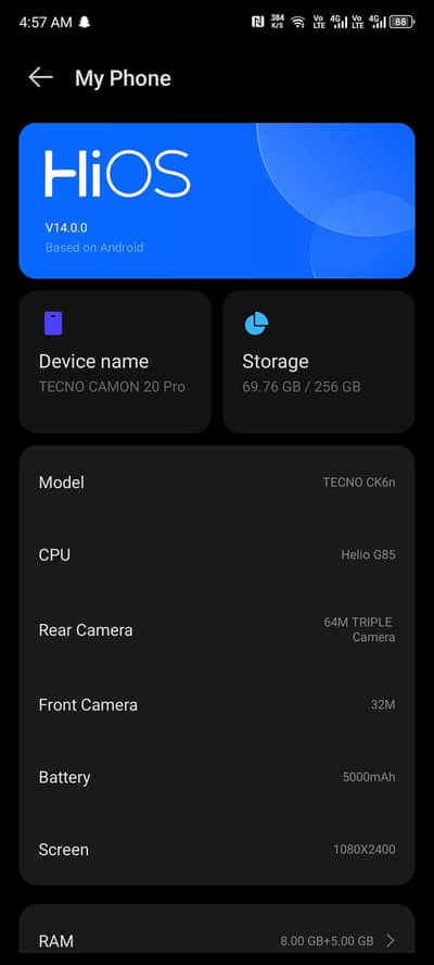 Tecno Camon 20 Pro 8GB 256GB Original PTA Approved