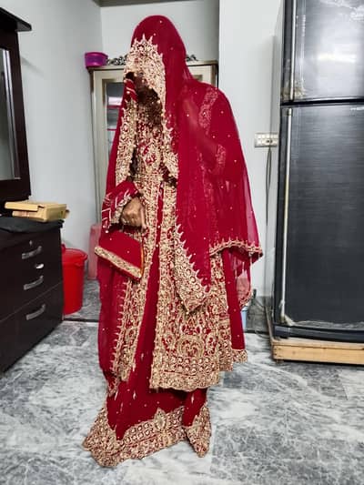 Premium Red Bridal/Valima Lehenga Maxi for Urgent Sale!