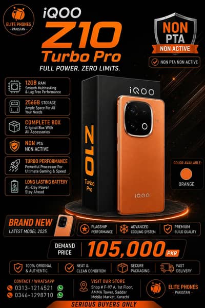 iQOO Z10 turbo pro | 12GB/256GB | Non PTA Non active | gen 4 / 8s