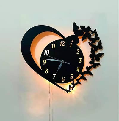  Premium Wooden Heart Shape Wall Clock 