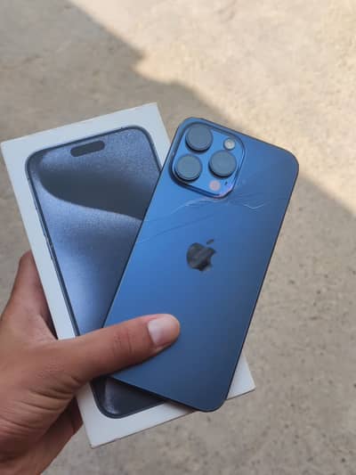 iPhone 15 Pro Max jv with box back minor break